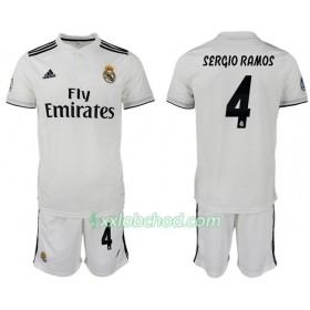 Fotbalové dresy Real Madrid SERGIO RAMOS 4 Dětské Domácí Dres 2018/19 Krátký Rukáv